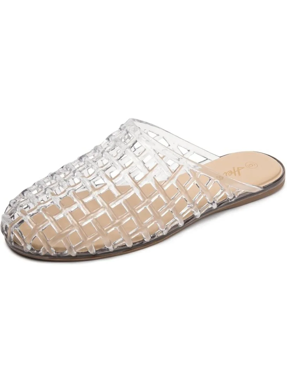 Women's Transparent Clear Mesh Hollow Slip On Closed Toe Jelly Casual Sandals